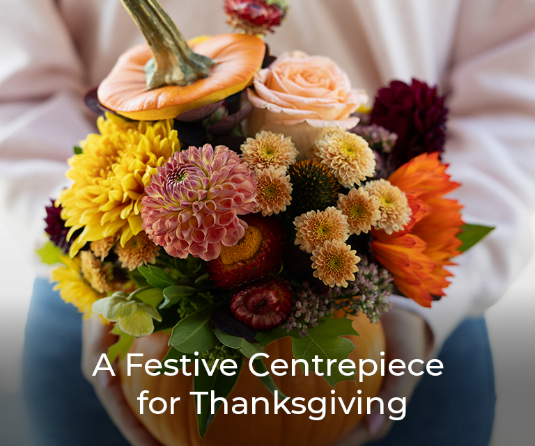 Thanksgiving flower arrangement table centrepiece Vancouver